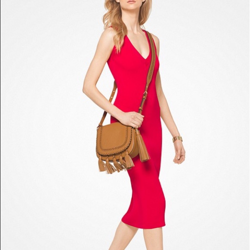 MICHAEL Michael Kors ribbed v-neck dress